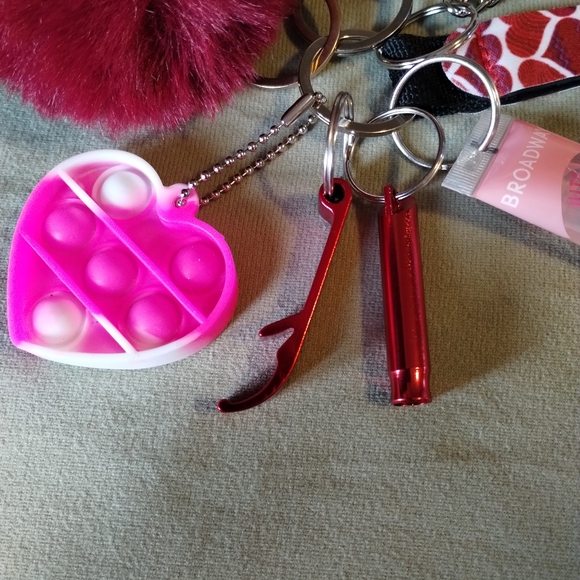 Red heart multifunctional keychain with alarm--#101 - Picture 4 of 5